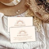 Minimalistische Boho Sunshine boeken voor Baby sho Informatiekaartje