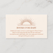 Minimalistische Boho Sunshine boeken voor Baby sho Informatiekaartje (Voorkant)