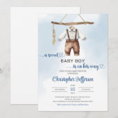 Minimalistische Boho Sweet Baby Boy Kleding Baby s Kaart (Voorkant / Achterkant)