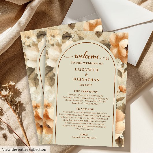 Minimalistische Boho Terra Cotta Beige Salie Bruil Programmakaart