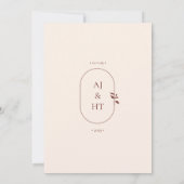 Minimalistische Boho Terracotta Beige Script bruil Kaart (Achterkant)