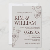 Minimalistische Boho Terracotta bruiloft Kaart (Voorkant)