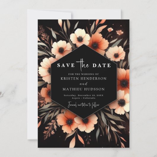 Minimalistische Boho Terracotta bruiloft Save The Date (Voorkant)