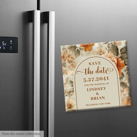 Minimalistische Boho Terracotta Ivoor Olijf Save D Magneet