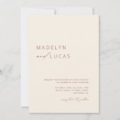 Minimalistische Boho Terracotta QR Code Wedding Kaart (Voorkant)