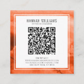 Minimalistische Boho Terracotta Unieke QR-code Mod Vierkante Visitekaartje (Achterkant)