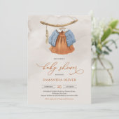 Minimalistische boho terracotta waslijn jurk Meisj Kaart (Staand voorkant)