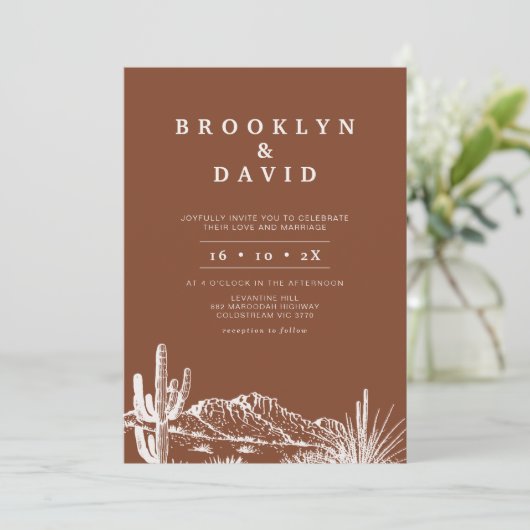 Minimalistische Boho Terracotta Westerne Woestijnb Kaart (Staand voorkant)