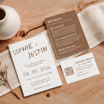 Minimalistische Boho Trouwdetails Bijlagekaart