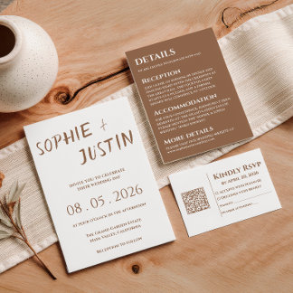 Minimalistische Boho Trouwdetails Bijlagekaart Informatiekaartje