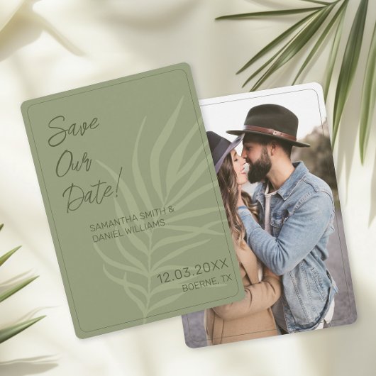 Minimalistische Boho Trouwfoto Kaart