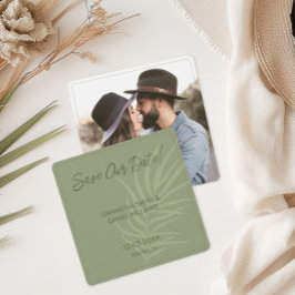 Minimalistische Boho trouwfoto Save The Date