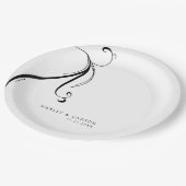 Minimalistische Boho Trouwnamen & Datum Papieren Bordje (Gekanteld)