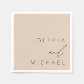 Minimalistische Boho Trouwtypografie Elegant Servet (Voorkant)