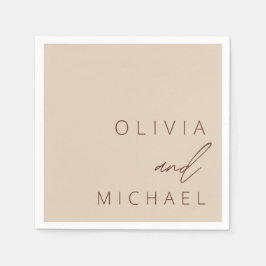 Minimalistische Boho Trouwtypografie Elegant Servet