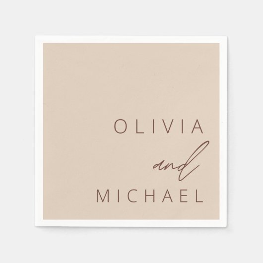 Minimalistische Boho Trouwtypografie Elegant Servet (Voorkant)