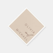 Minimalistische Boho Trouwtypografie Elegant Servet (Hoek)