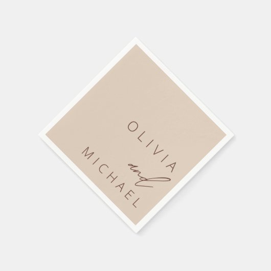 Minimalistische Boho Trouwtypografie Elegant Servet (Hoek)