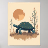 Minimalistische Boho Turtle Wall Art Poster (Voorkant)