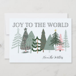 Minimalistische Boho Vreugde voor de Wereld Kerstk Feestdagenkaart