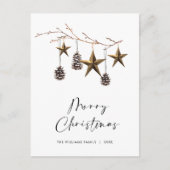 Minimalistische Boho Vrolijke Kerstgroet Feestdagenkaart (Voorkant)