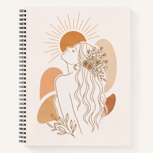 Minimalistische Boho Vrouw Kunst Notitieboek (Voorkant)