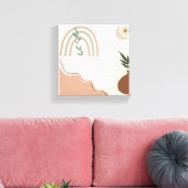 Minimalistische Boho Wall Art | neutraal esthetisc Canvas Afdruk (Insitu (Woonkamer))