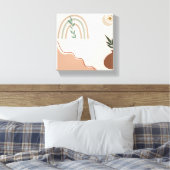 Minimalistische Boho Wall Art | neutraal esthetisc Canvas Afdruk (Insitu (Slaapkamer))