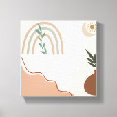 Minimalistische Boho Wall Art | neutraal esthetisc Canvas Afdruk (Voorkant)