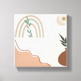 Minimalistische Boho Wall Art | neutraal esthetisc Canvas Afdruk