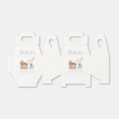 Minimalistische Boho wandelwagen Konijn Jongen Bab Bedankdoosjes (Uitgevouwen)