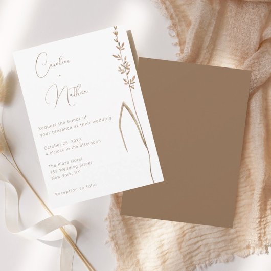 Minimalistische Boho Warme Terracotta & Ivoren Bru Kaart