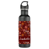 Minimalistische boho waterverf bloemrood waterfles  (Voorkant)