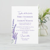 Minimalistische Boho Waterverf Lavendel Bloemenbru Kaart (Staand voorkant)