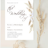 Minimalistische Boho Waterverf Pampas Grass Weddin Kaart