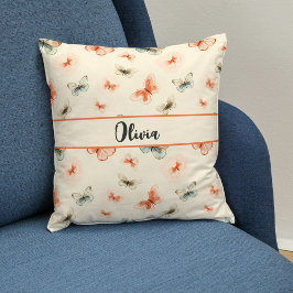 Minimalistische Boho Waterverf Vlinders Kussen