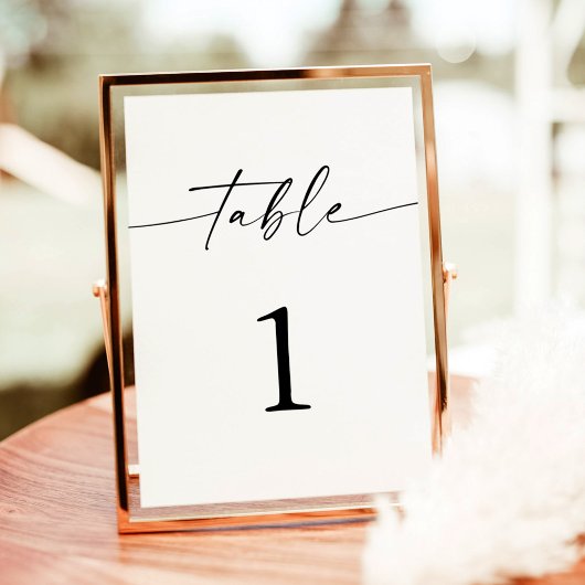Minimalistische Boho Wedding Table Numbers Aankondiging