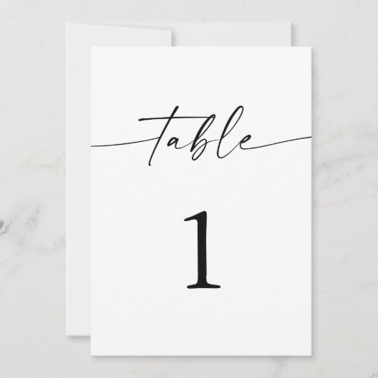 Minimalistische Boho Wedding Table Numbers Aankondiging (Voorkant)