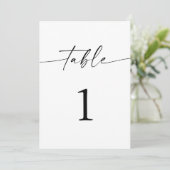 Minimalistische Boho Wedding Table Numbers Aankondiging (Staand voorkant)