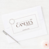 Minimalistische Boho White & Beige kaarsetiketten Rechthoekige Sticker (Envelop)