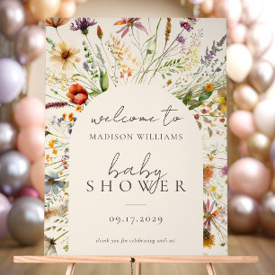 Minimalistische Boho Wildflower Bloemen Baby showe Acryl Bord