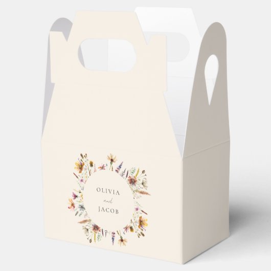 Minimalistische Boho Wildflower Bloemen Bruiloft Bedankdoosjes (Geopend)