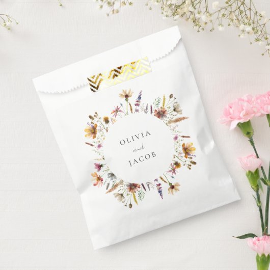 Minimalistische Boho Wildflower Bloemen Bruiloft Bedankzakje (Gezegeld)