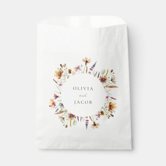 Minimalistische Boho Wildflower Bloemen Bruiloft Bedankzakje (Voorkant)