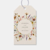 Minimalistische Boho Wildflower Bloemen Bruiloft Cadeaulabel (Voorkant)