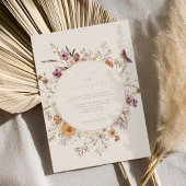 Minimalistische Boho Wildflower Bloemen Bruiloft Folie Uitnodiging