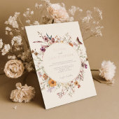 Minimalistische Boho Wildflower Bloemen Bruiloft Folie Uitnodiging