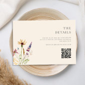 Minimalistische Boho Wildflower Bloemen Bruiloft Informatiekaartje