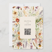 Minimalistische Boho Wildflower Bloemen Bruiloft Kaart (Achterkant)