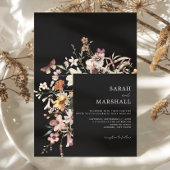 Minimalistische Boho Wildflower Bloemen Bruiloft Kaart